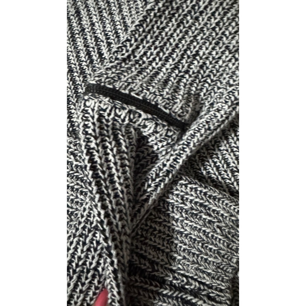 If It Were Me Womens Large Black White‎ Marled Chunky Knit Zipper Sleeve Sweater - Picture 3 of 7